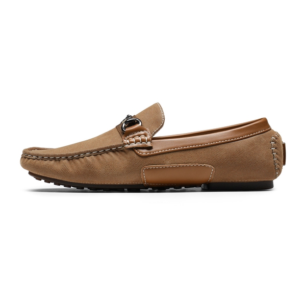 Men's Horsebit Moc-Toe Moccasin Loafers - TAN - 2